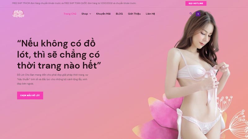 Website Đồ Lót Cho Bạn có domain là dolotchoban.com, là một website chuyên các mặt hàng đồ lót và phụ kiện