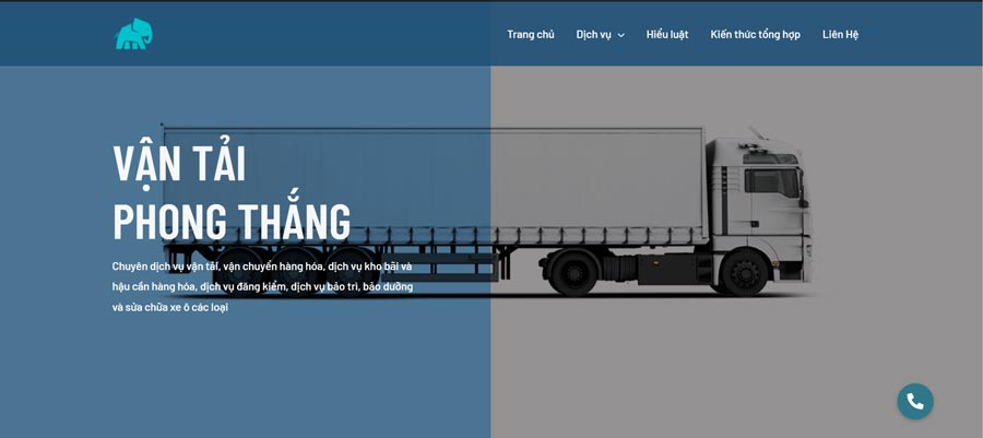 dự án thiết kế website dịch vụ vận tải